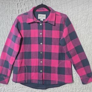 Orvis Womans Pink and Blue Plaid Jacket
